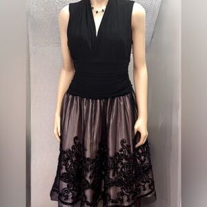 SLNY Black and Purple Maxi Dress NwOT